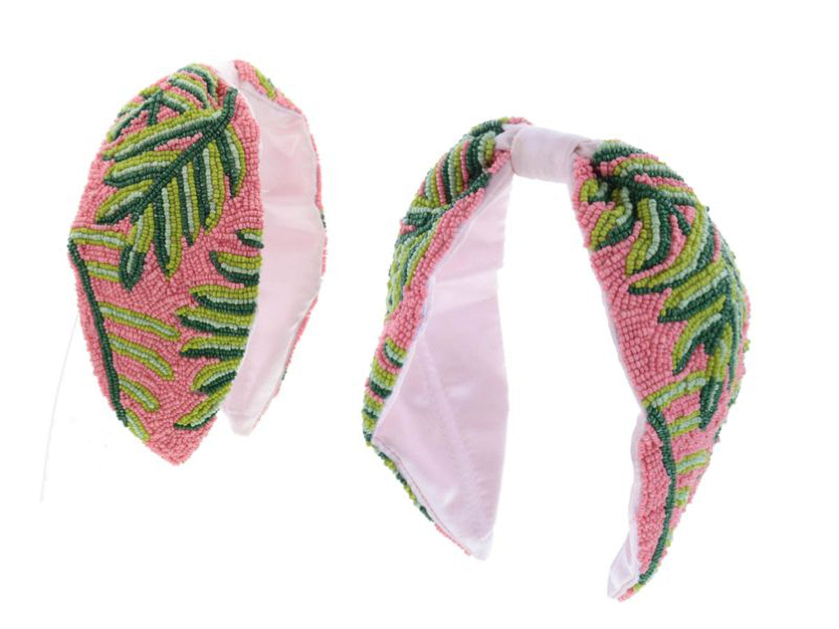 Palm Leaves Seed Bead Headband