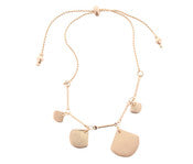 Gold Pull Cord Bracelet with Ellipse Dangles