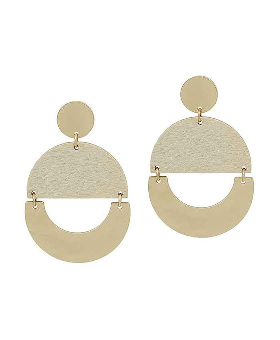 Wood & Metal Post Earring