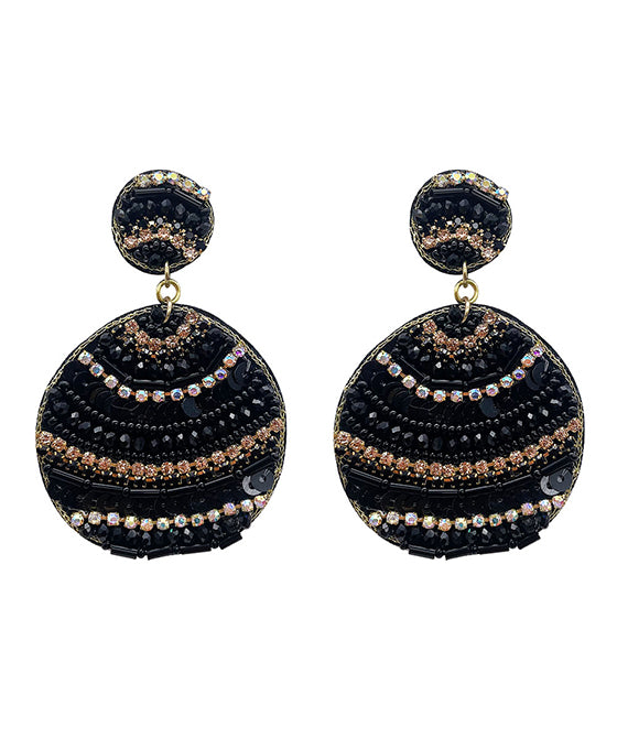Beaded Circle Post Earring