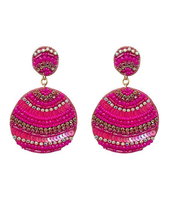Beaded Circle Post Earring