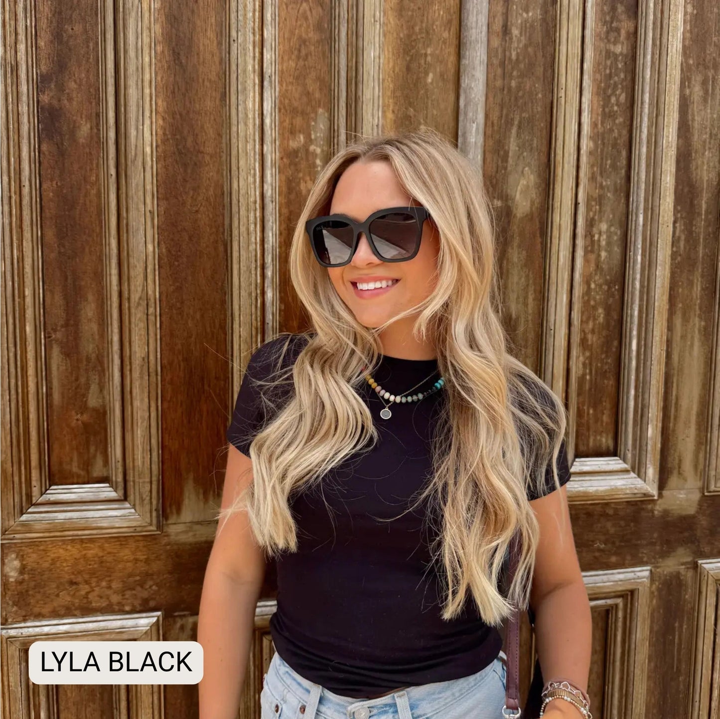 Lyla - Polarized Medium Cat Eye Sunglasses |Black
