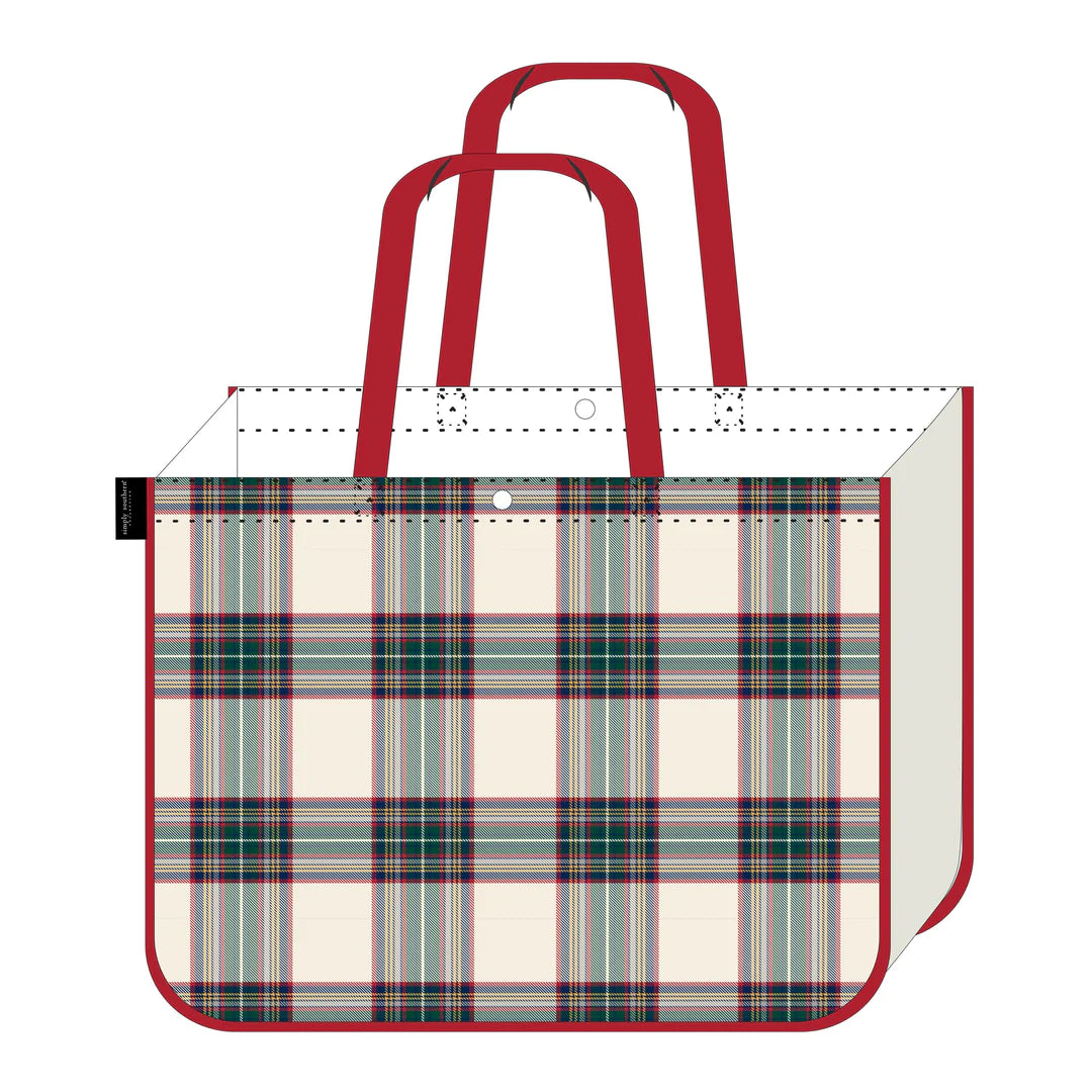 Jumbo White Plaid Simply Southern Eco Bag