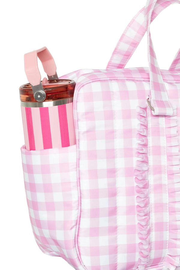 Light Pink Gingham Duffle Bag