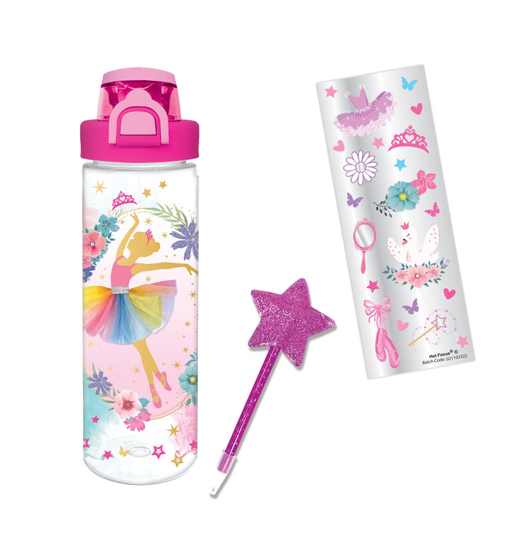 Pop-Open Water Bottle Writing Fun, Ballerina Beauties