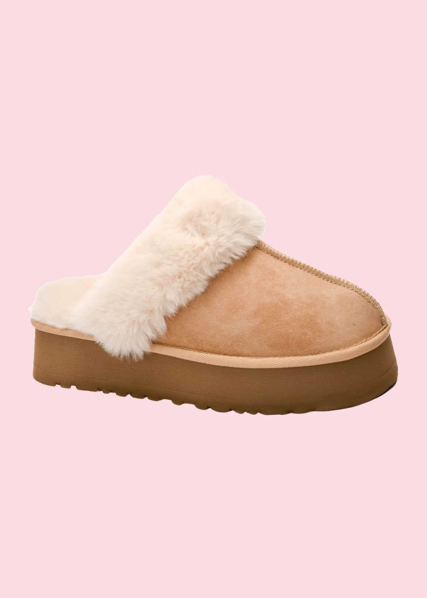 Cuddle Up Camel Faux Suede Slippers