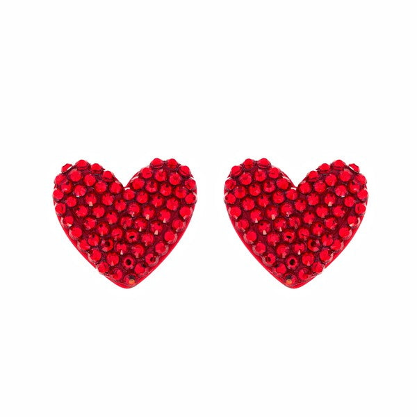 Rhinestone Heart Acrylic Earrings