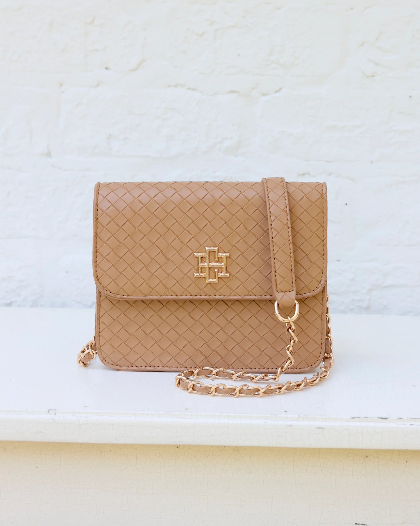 Evelyn Crossbody|Woven Tan