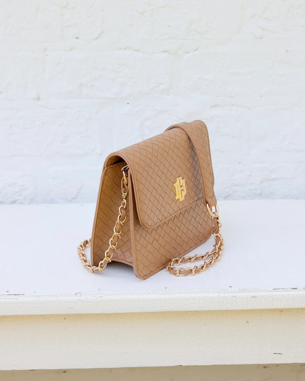 Evelyn Crossbody|Woven Tan