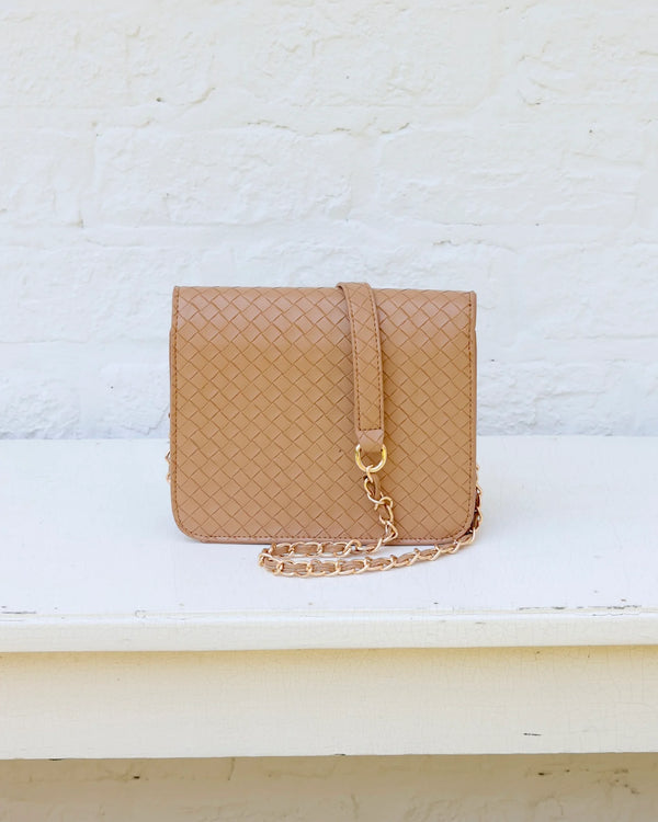Evelyn Crossbody|Woven Tan