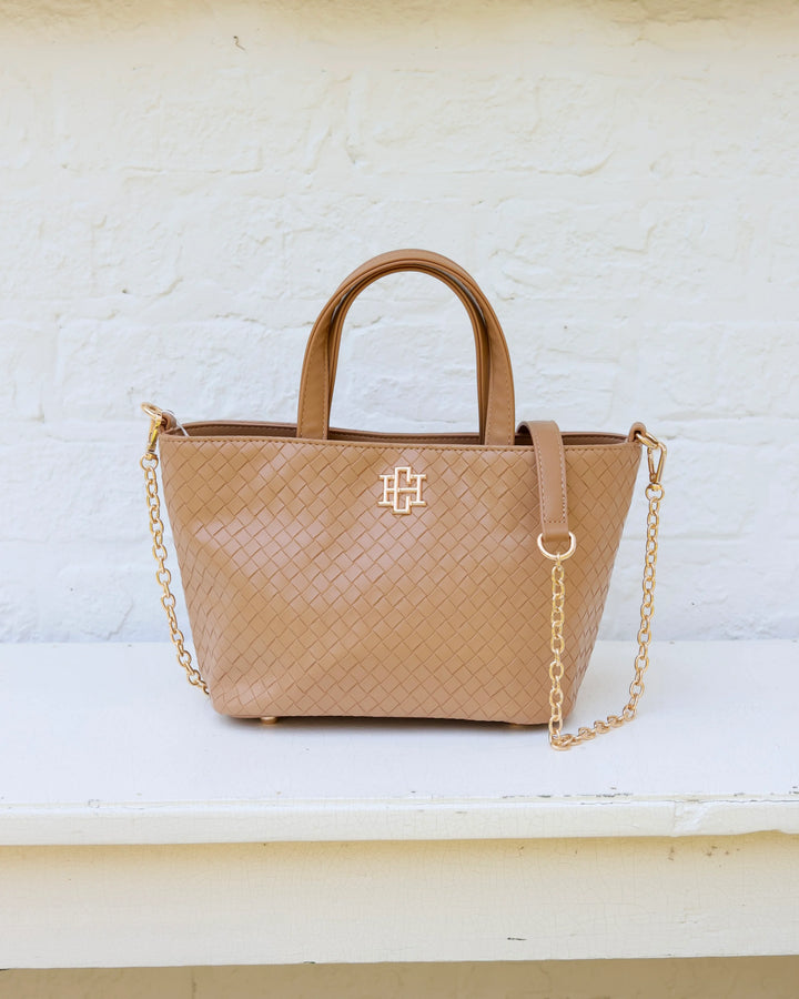 Maren Mini Tote|Woven Tan