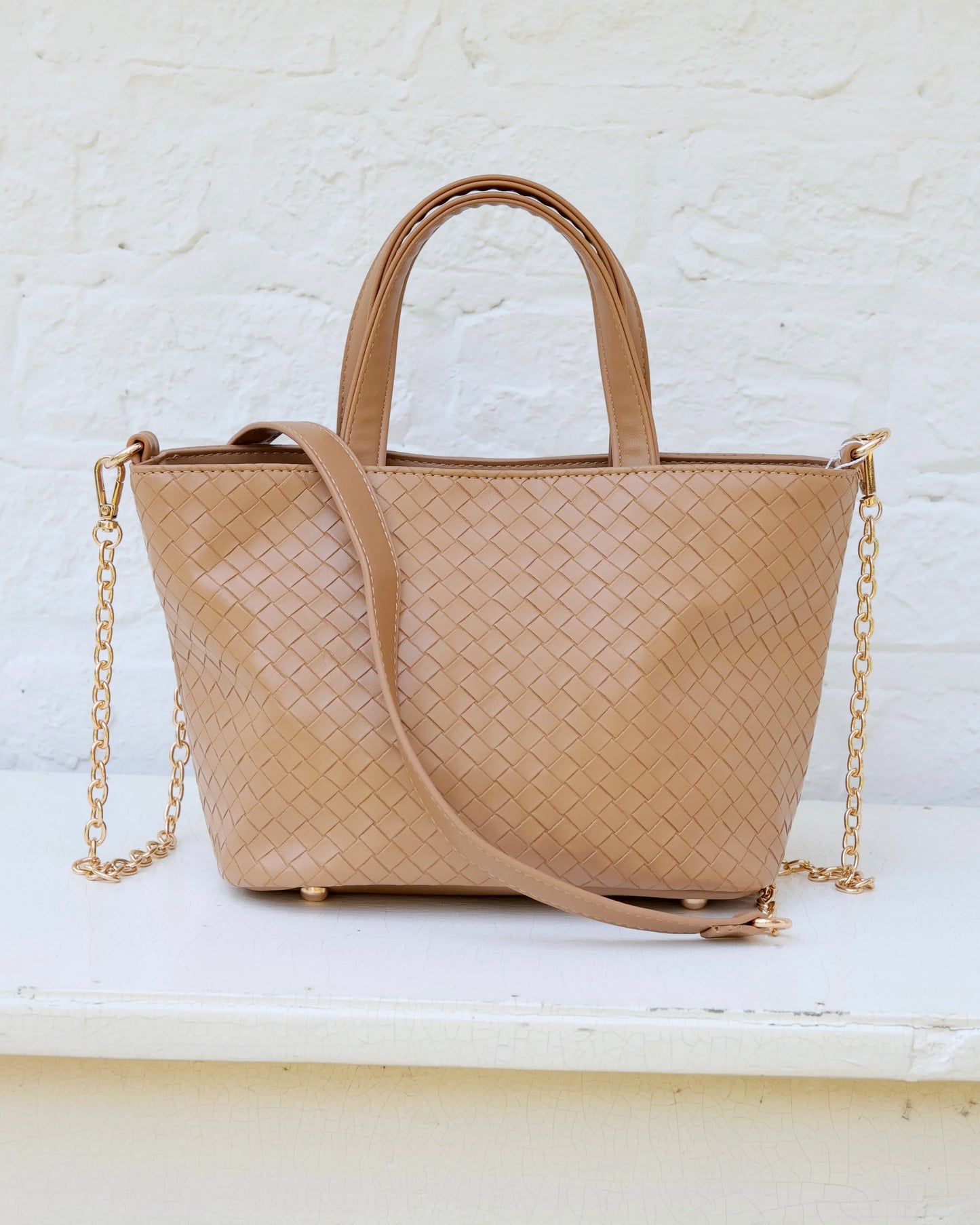 Maren Mini Tote|Woven Tan