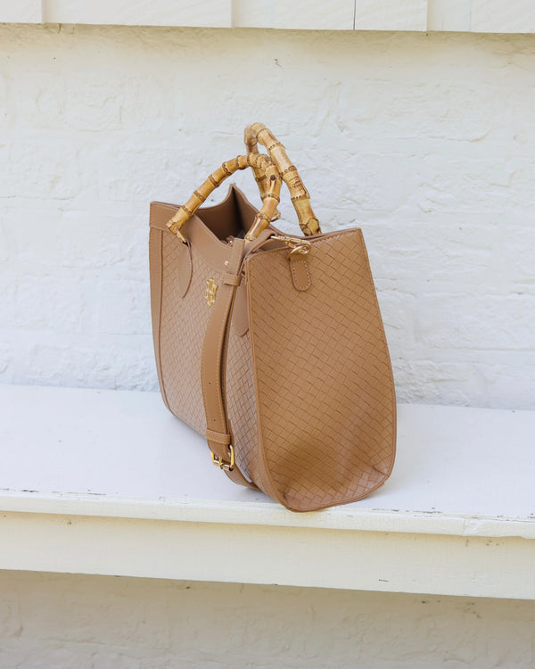 Palmer Tote|Woven Tan