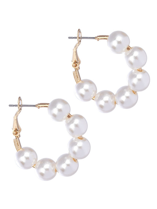 PEARL HOOP EARRINGS