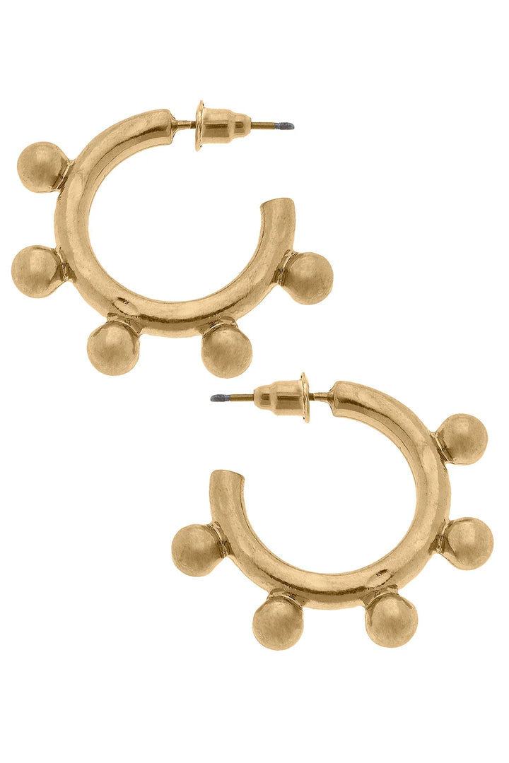 Tammi Studded Metal Hoop Earrings