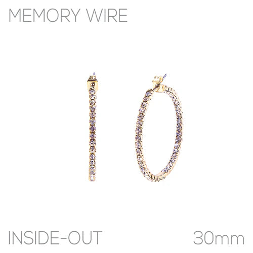 Cora Thin Rhinestone Hoops