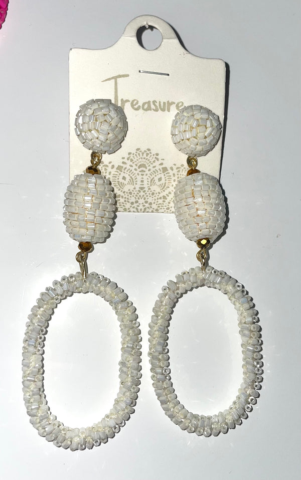 Wrapped Seed Beads Earring