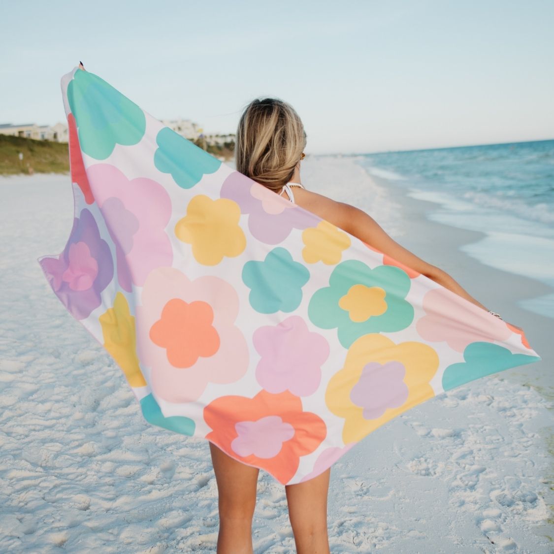 Groovy Flower Microfiber Reversible Beach Towel