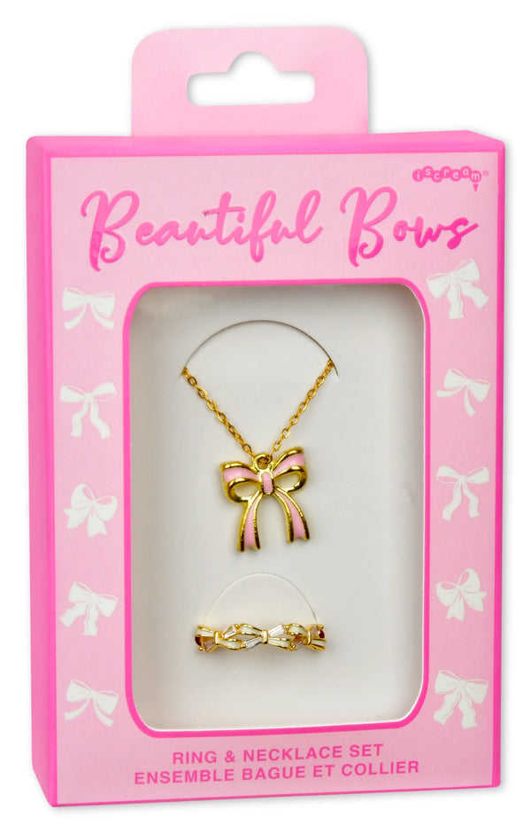Beautiful Bows Ring and Necklace Set