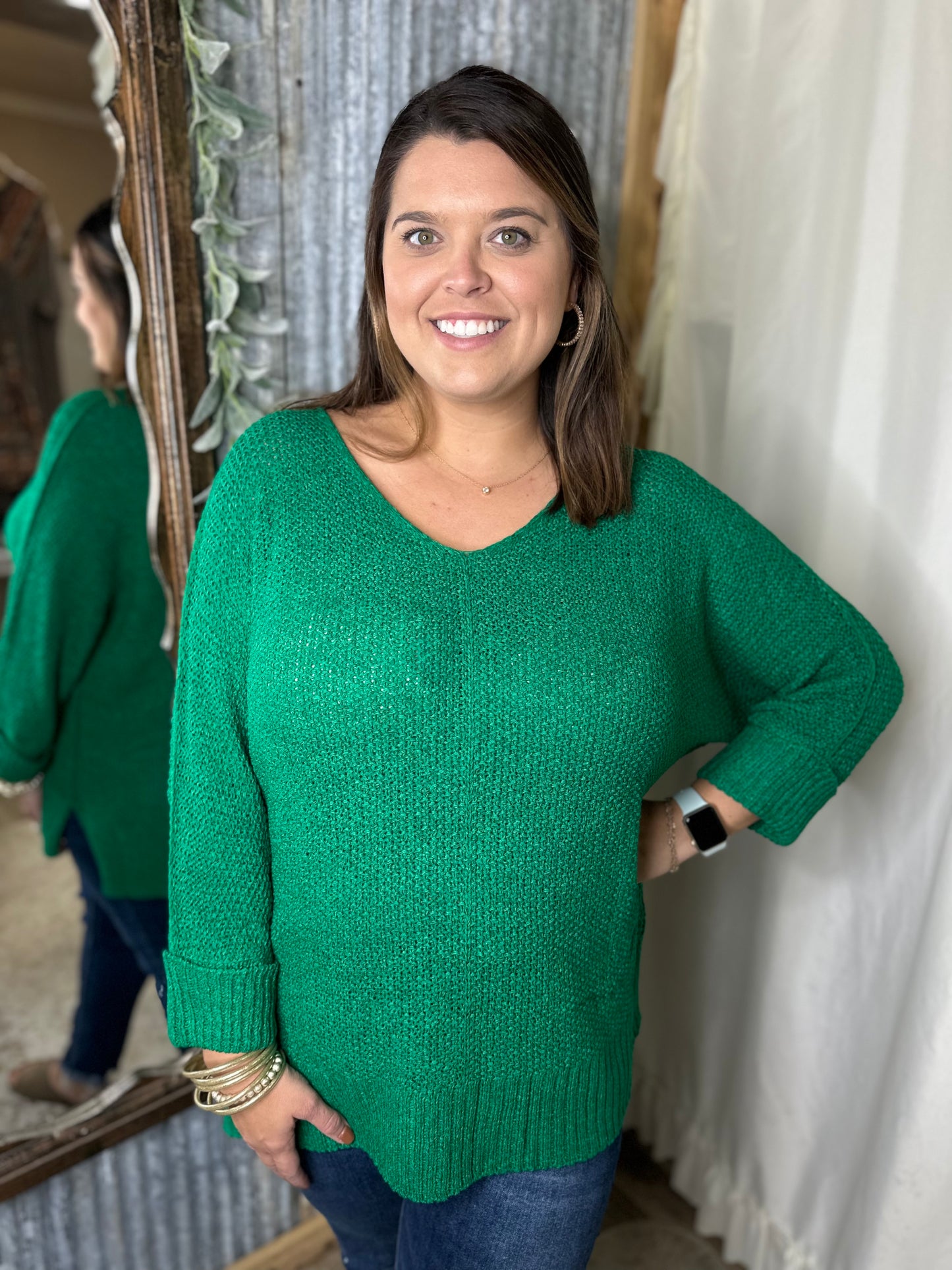 Take You There Kelly Green Top - Curvy