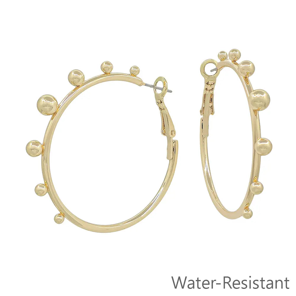 Graduated Bead On  Hoop Earring