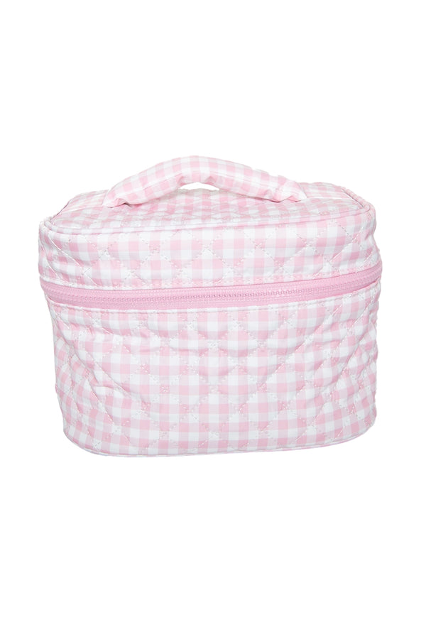Light Pink Gingham Cosmetic Bag