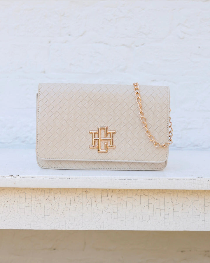Bryn Clutch/Crossbody Woven| Almond