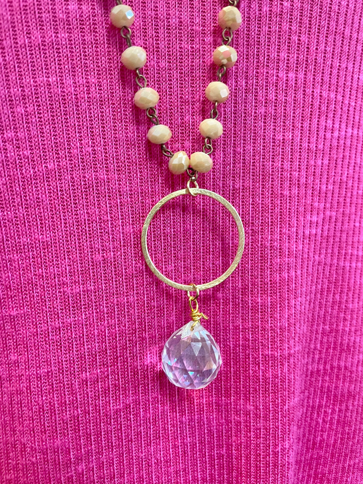 Beaded Crystal Ball Necklace