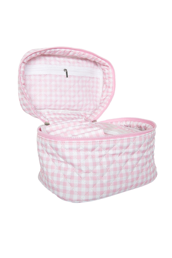Light Pink Gingham Cosmetic Bag