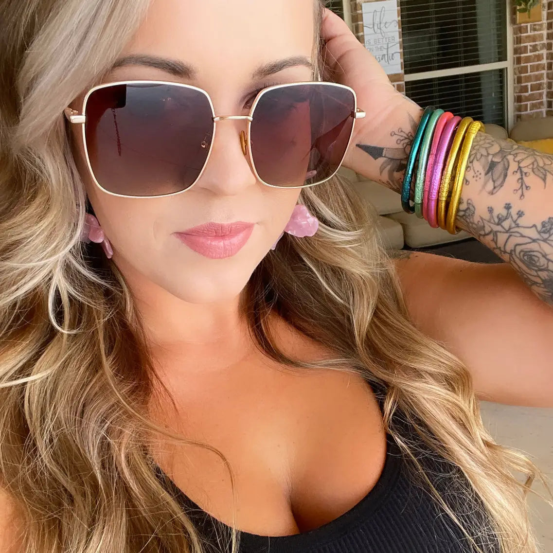 Saint - Women's Polarized Oversized Square Sunglasses| Brown