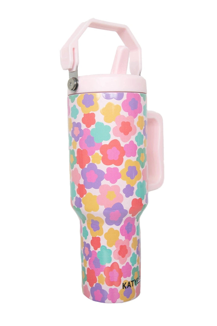Groovy Multicolor Flowers 38oz Tumbler