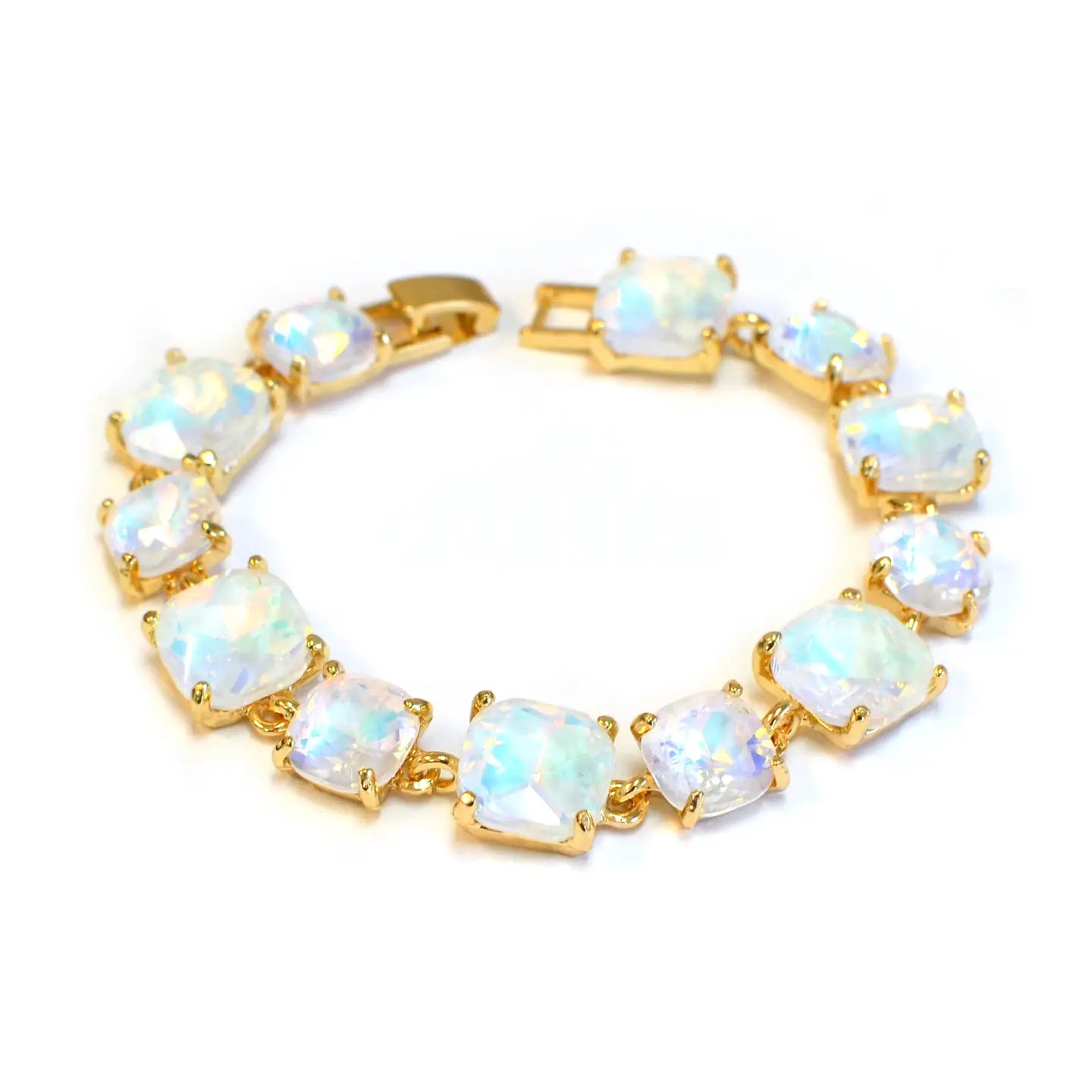 Pastel White Glass Crystal Bracelet