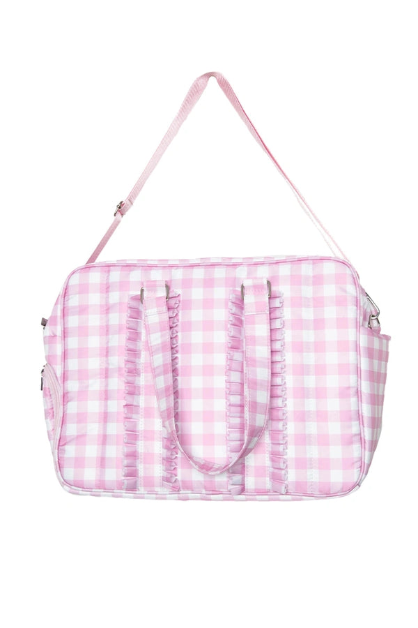 Light Pink Gingham Duffle Bag