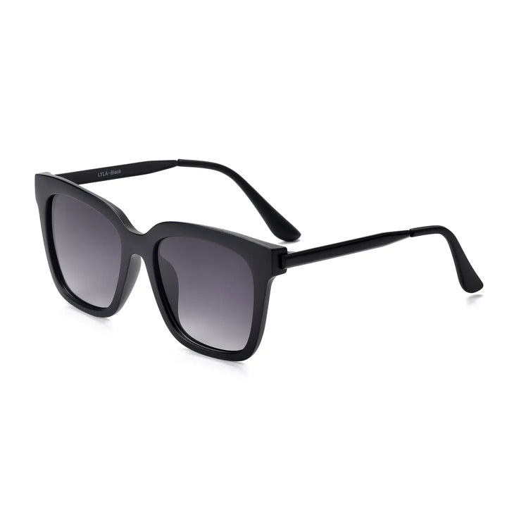 Lyla - Polarized Medium Cat Eye Sunglasses |Black