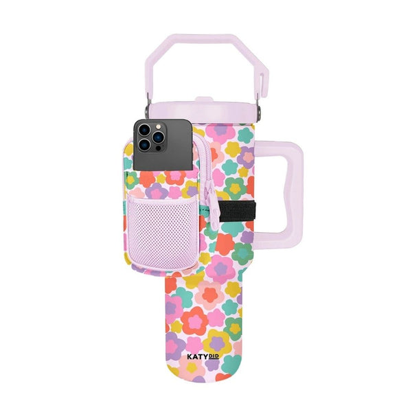 Groovy Multicolored Flowers Tumbler Zipper Pouch