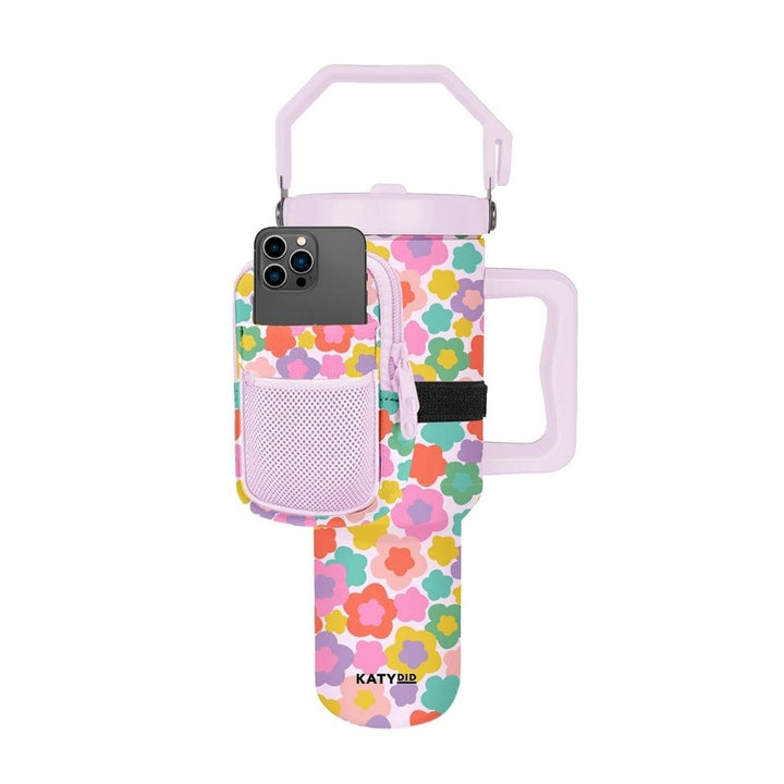 Groovy Multicolored Flowers Tumbler Zipper Pouch