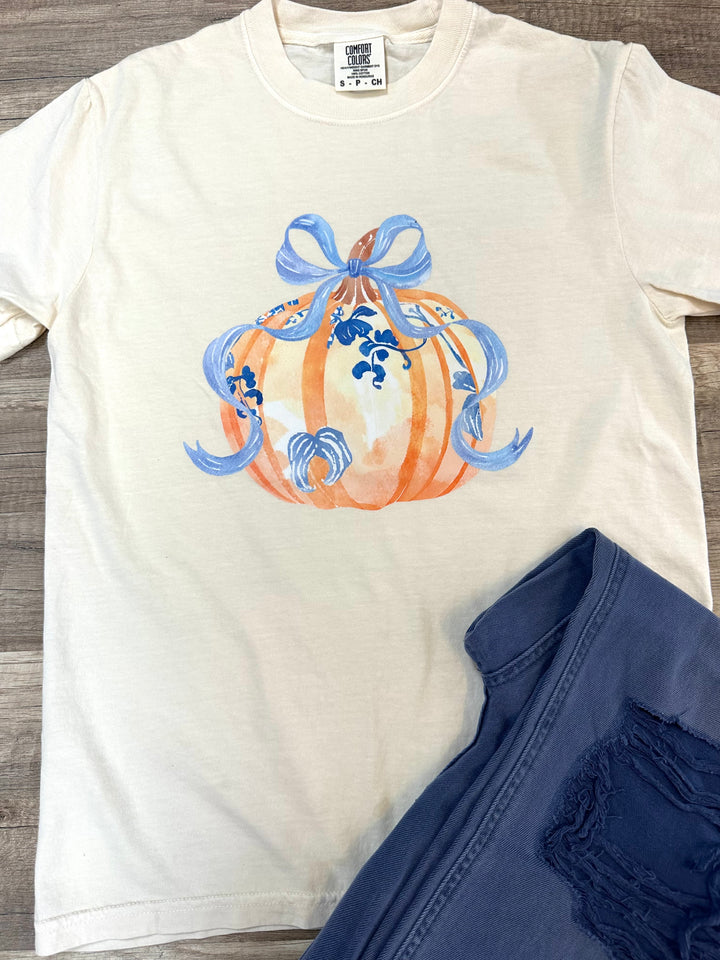 Blue Chinoiserie Pumkin T-Shirt