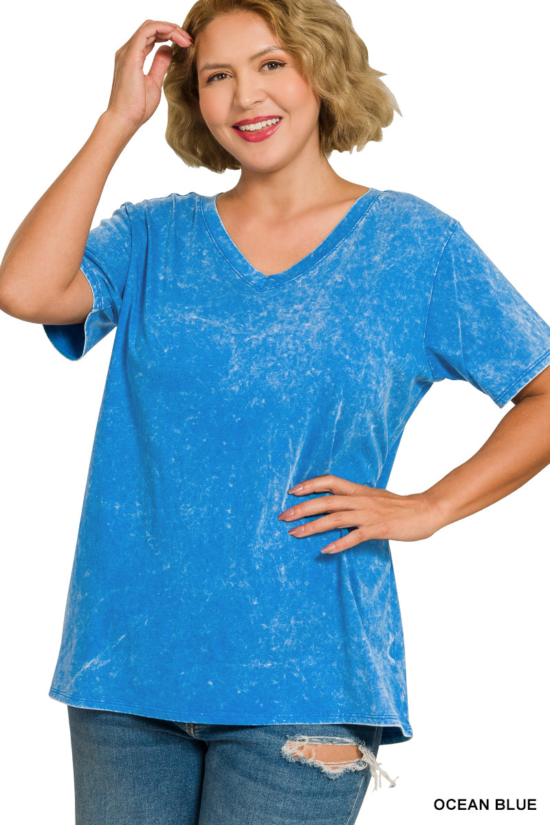Curvy Chasing Comfort Tee|Ocean Blue