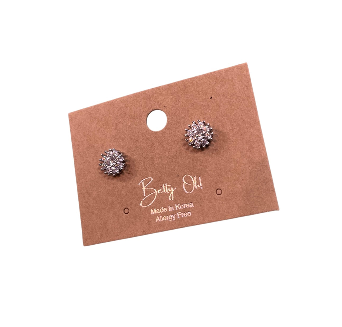 Silver Crystal Studded Earrings