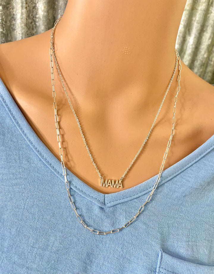 Silver Mama Necklace