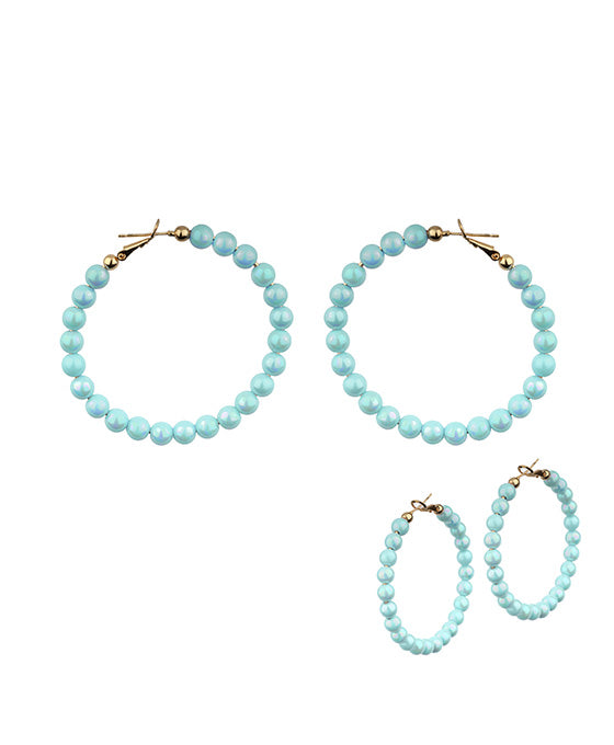 Colored Beaded Hoops