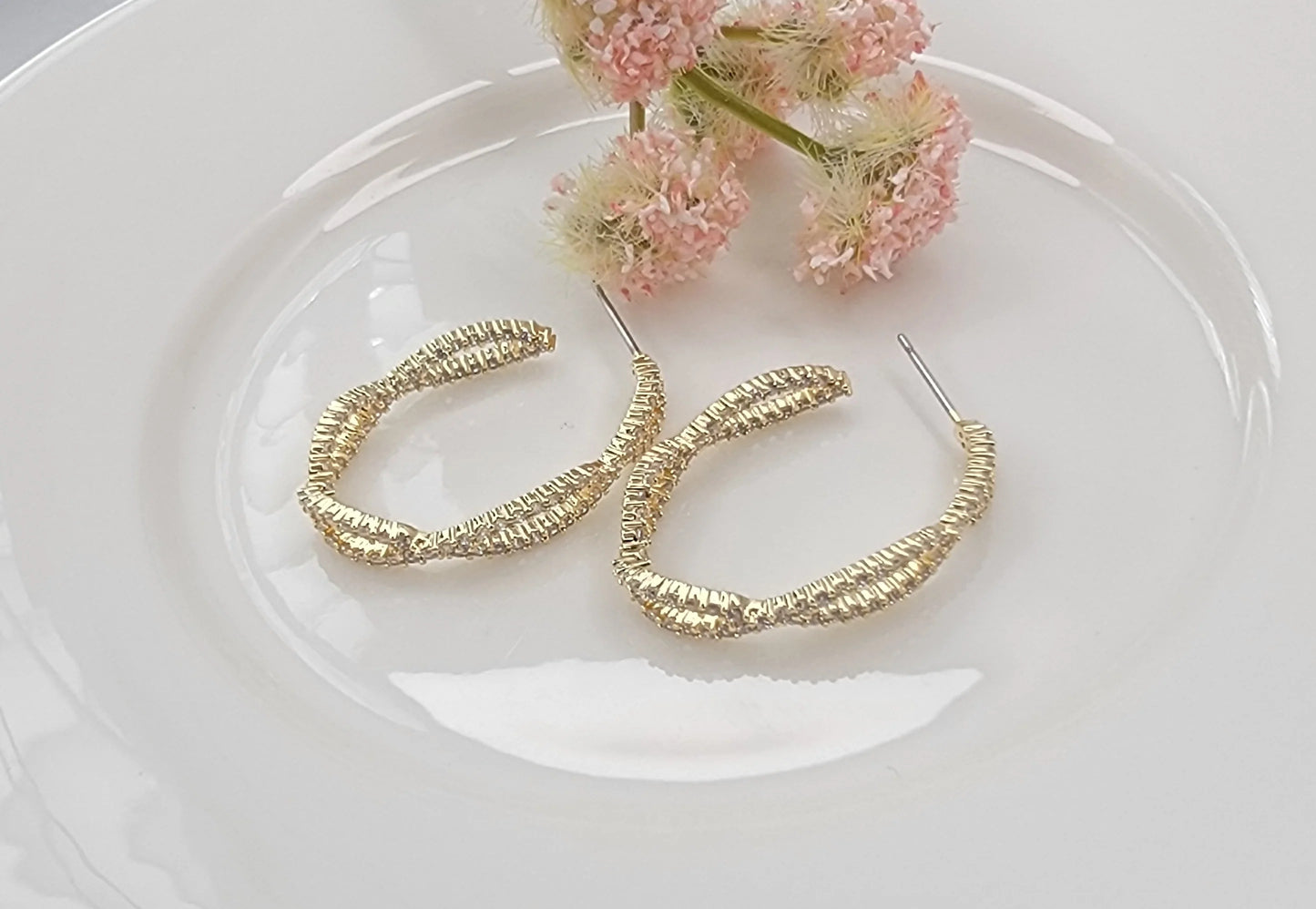 Kora Twisted Diamond Hoops