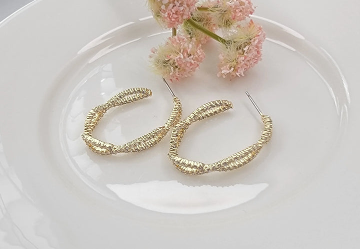 Kora Twisted Diamond Hoops