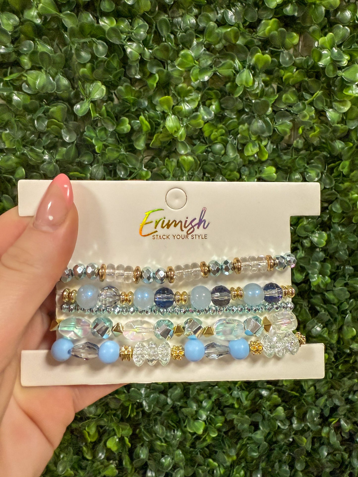 Erimish Stack Bracelets| Light Blue