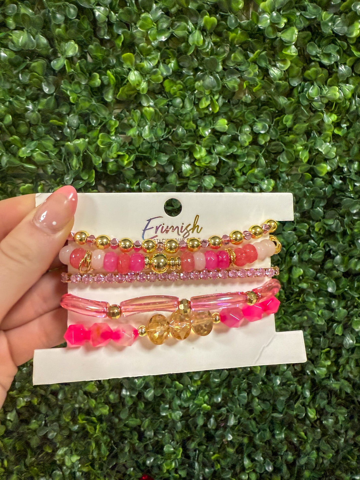 Erimish Stack Bracelets| Pink