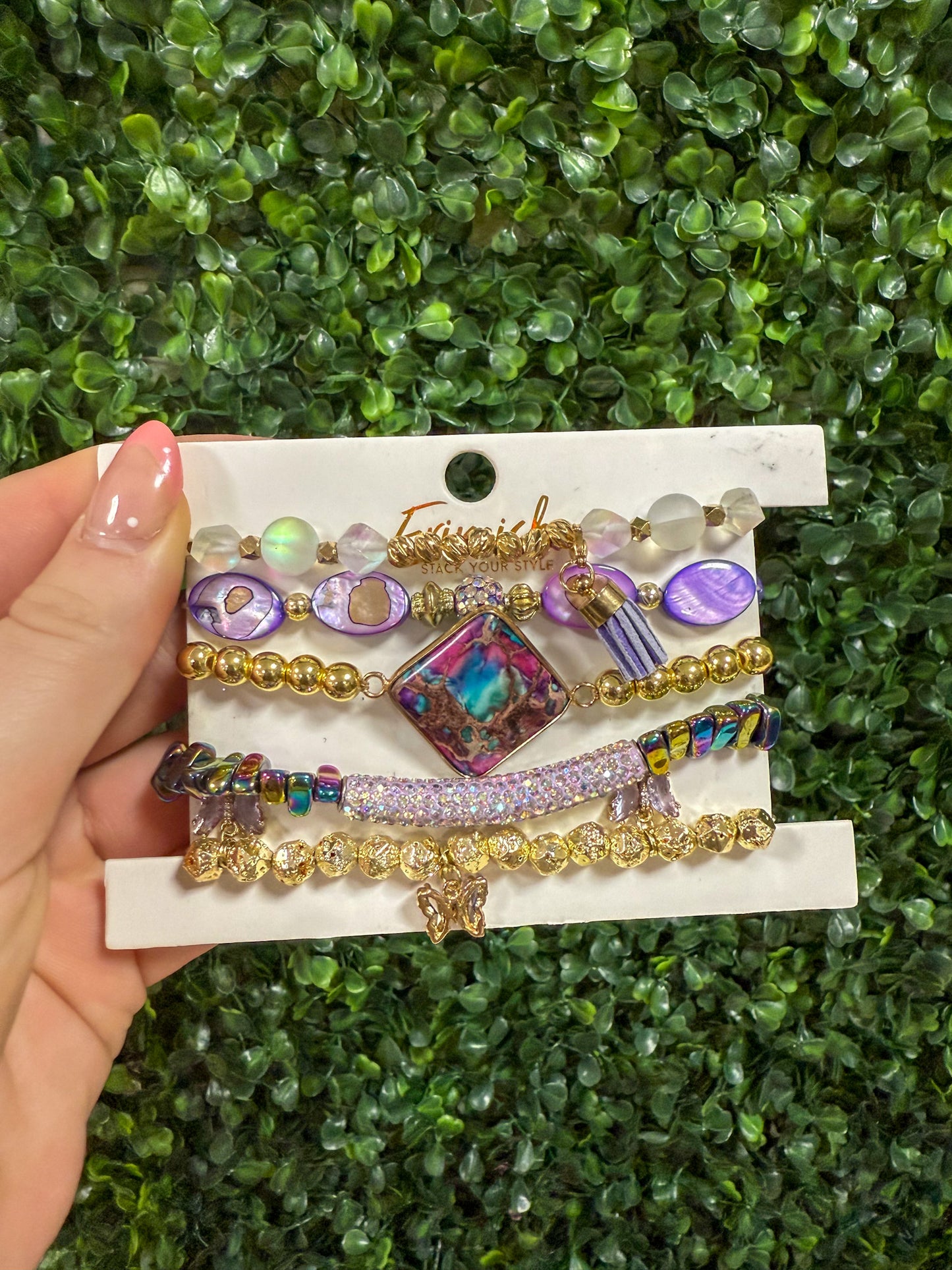 Erimish Stack Bracelets| Iridescent