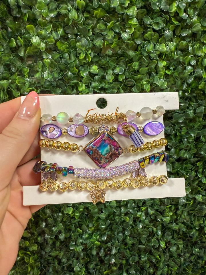Erimish Stack Bracelets| Iridescent