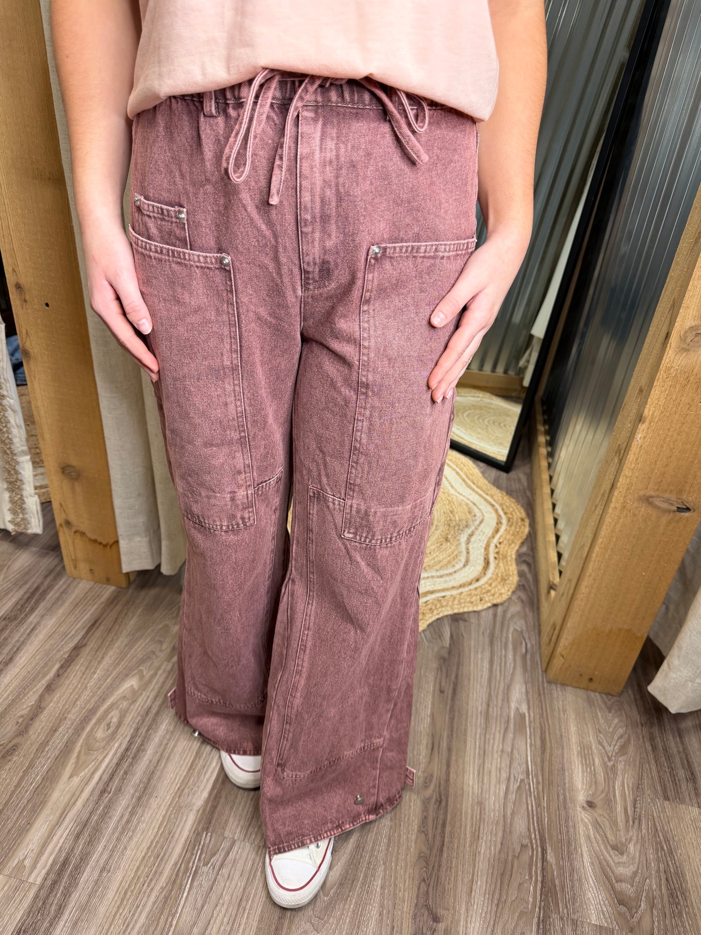 Wine Cargo Pants