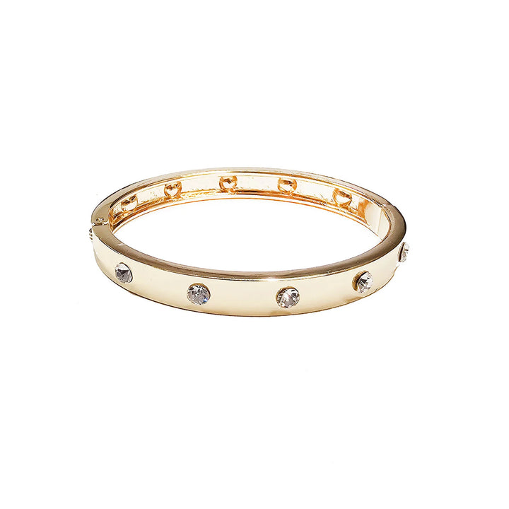 Gold Bangle with Crystal Studded Accents