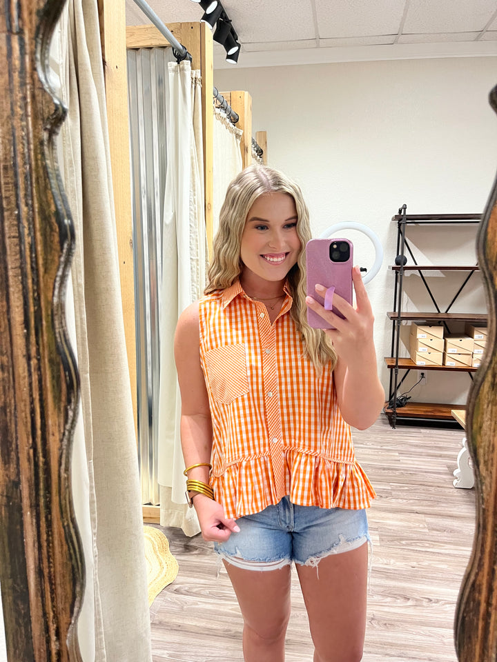 Golden Hour Gingham Top